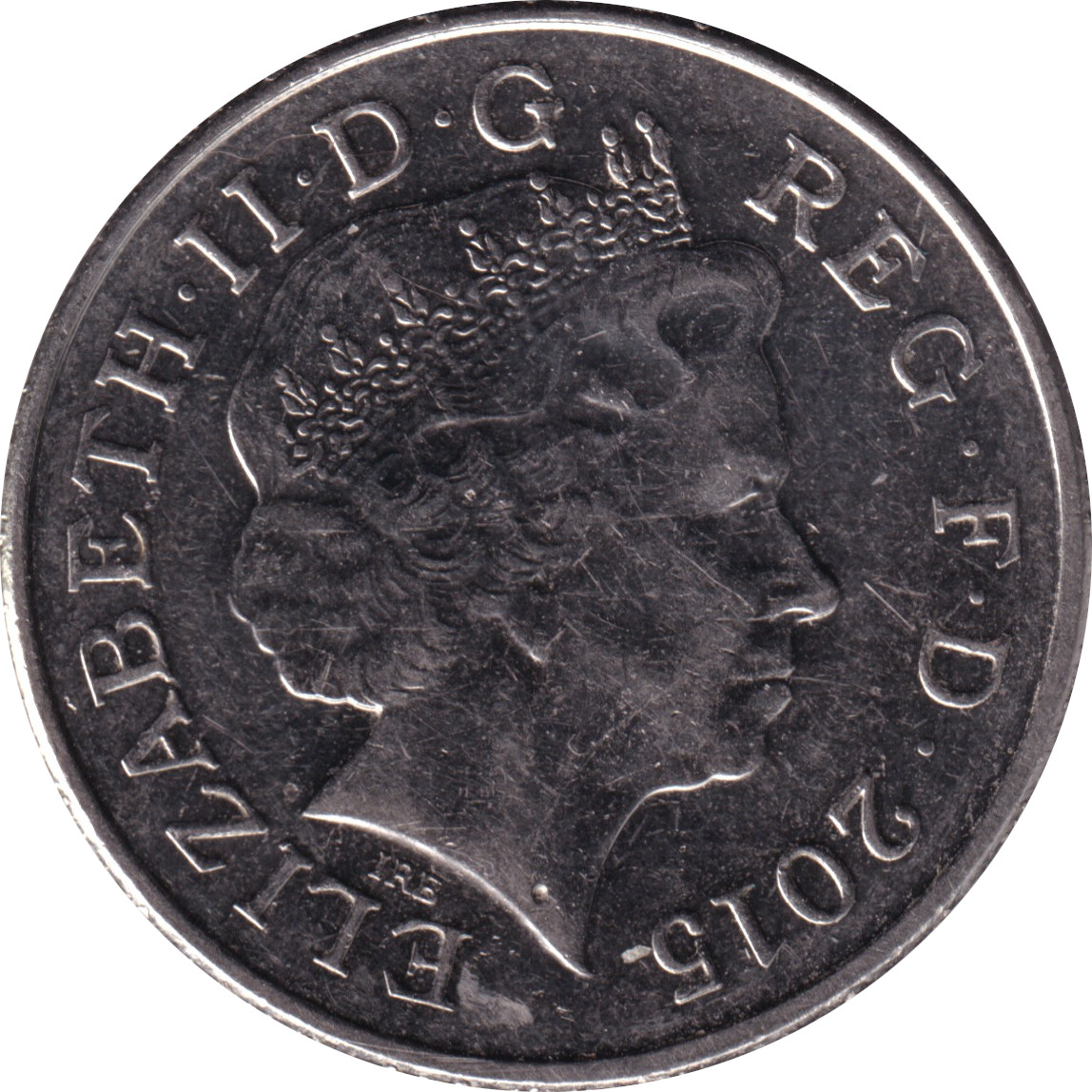 10 pence - Elizabeth II - Tête agée - Blason - Nickel plate