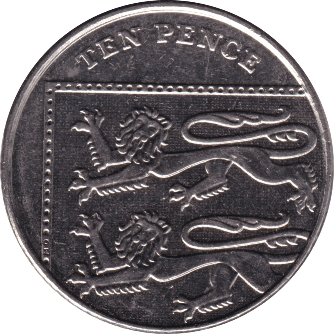 10 pence - Elizabeth II - Tête agée - Blason - Nickel plate