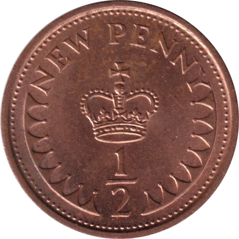 1/2 penny - Elizabeth II - Buste jeune - New penny