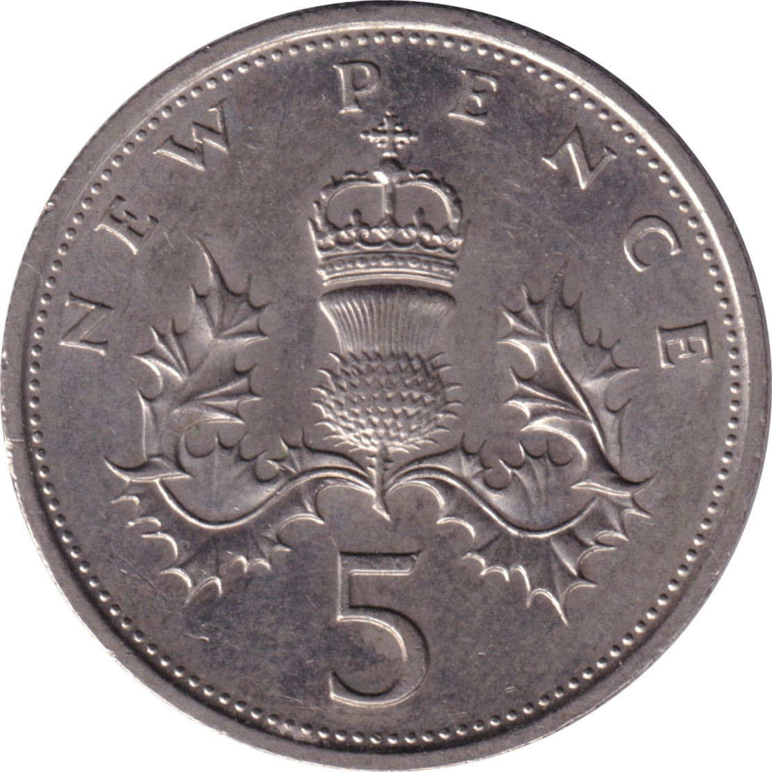 5 pence - Elizabeth II - Young bust - New pence