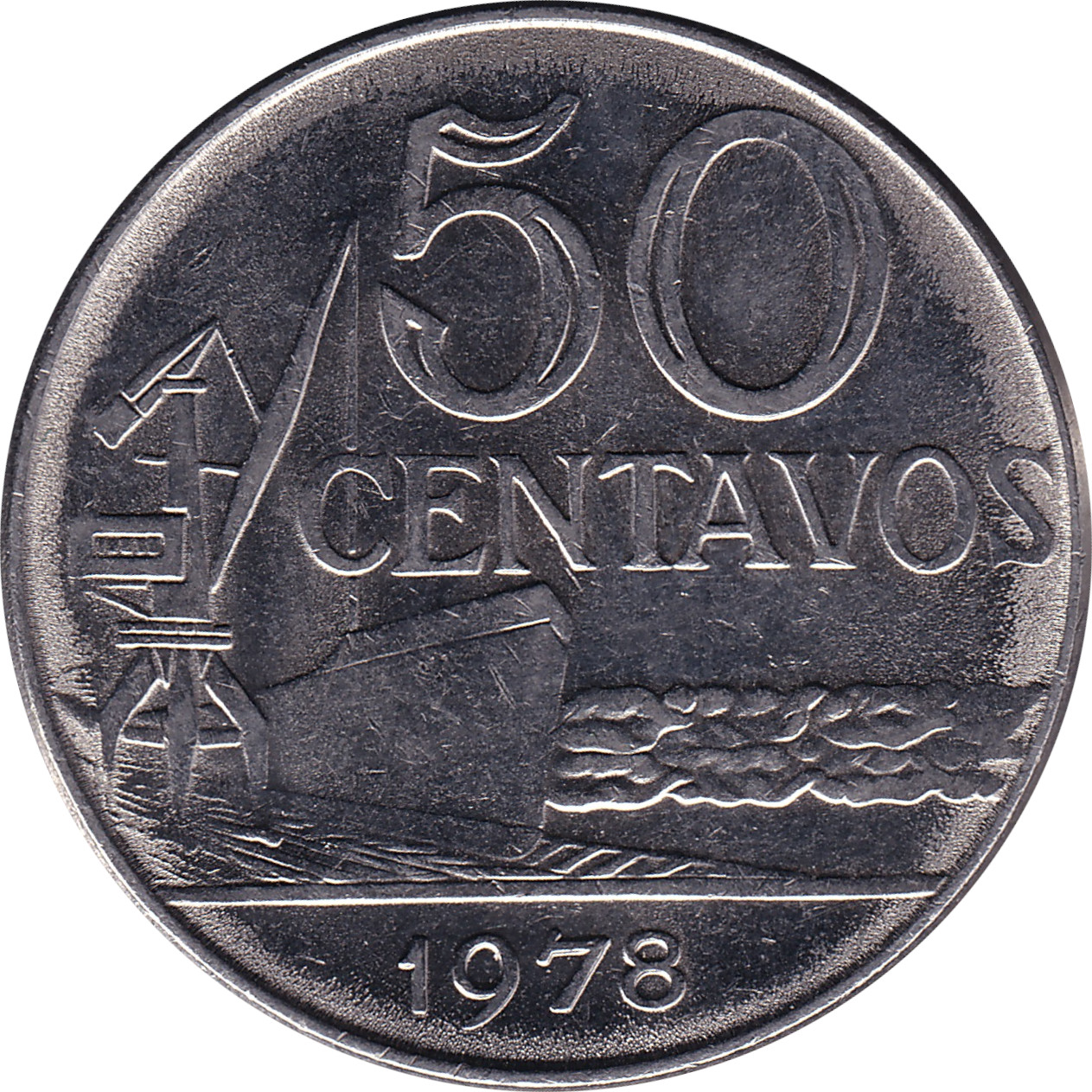 50 centavos - Tête de la Liberté - Stainless Steel