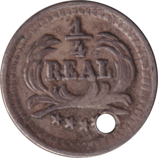 1/4 real silver - Montagnes - Petits rameaux au revers