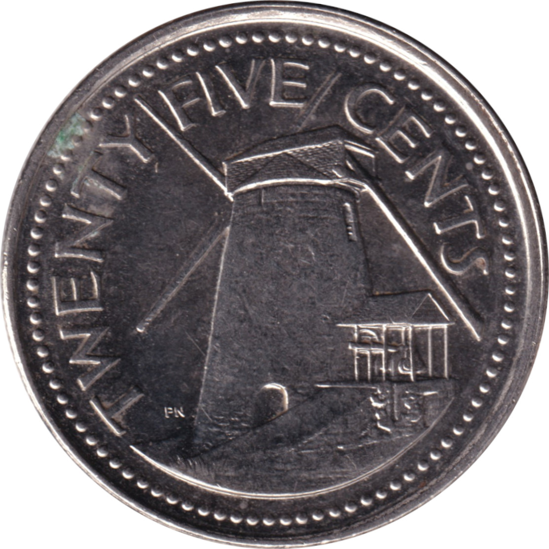 25 cents - Moulin - Nickel plate