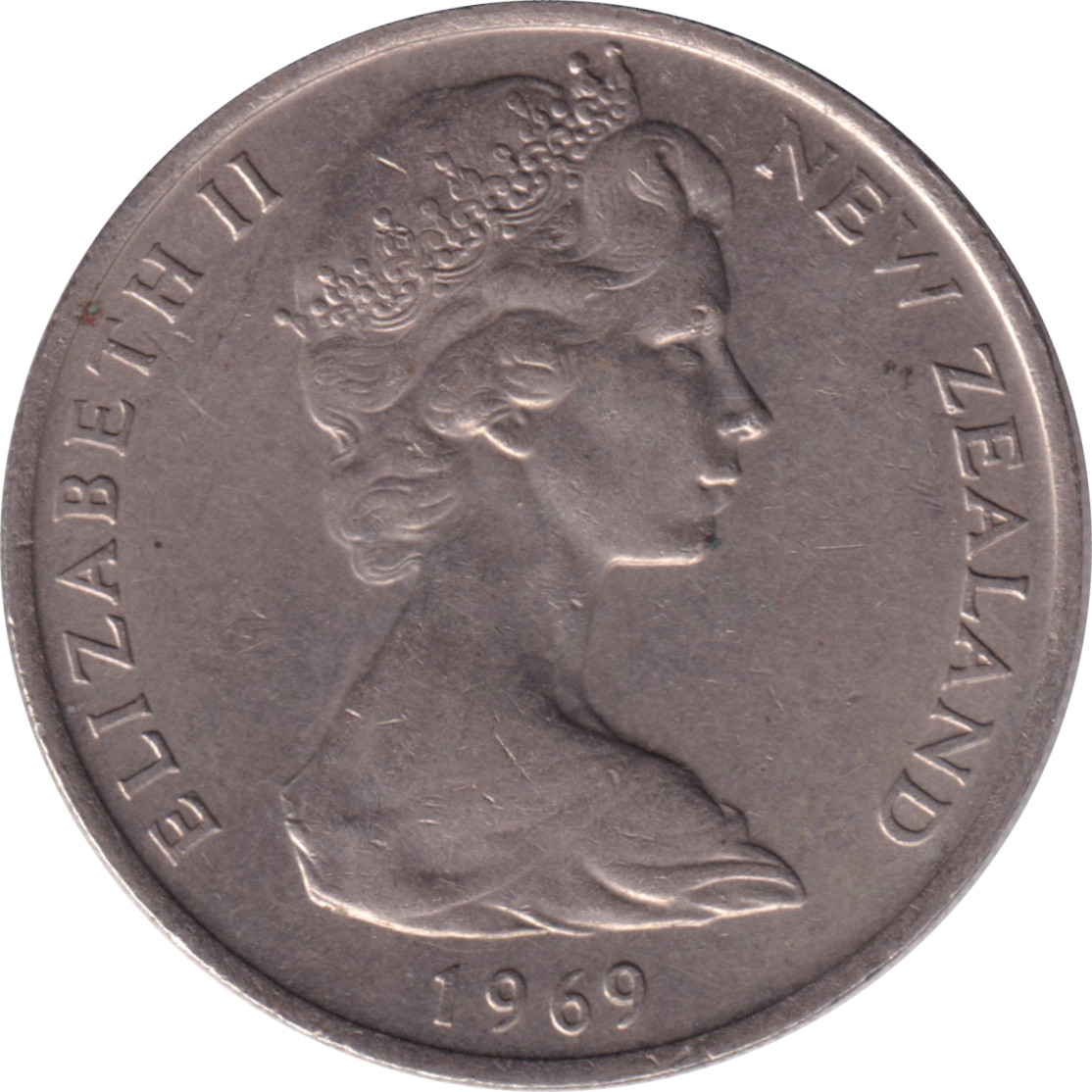 10 cents - Elizabeth II - Buste jeune - One shilling