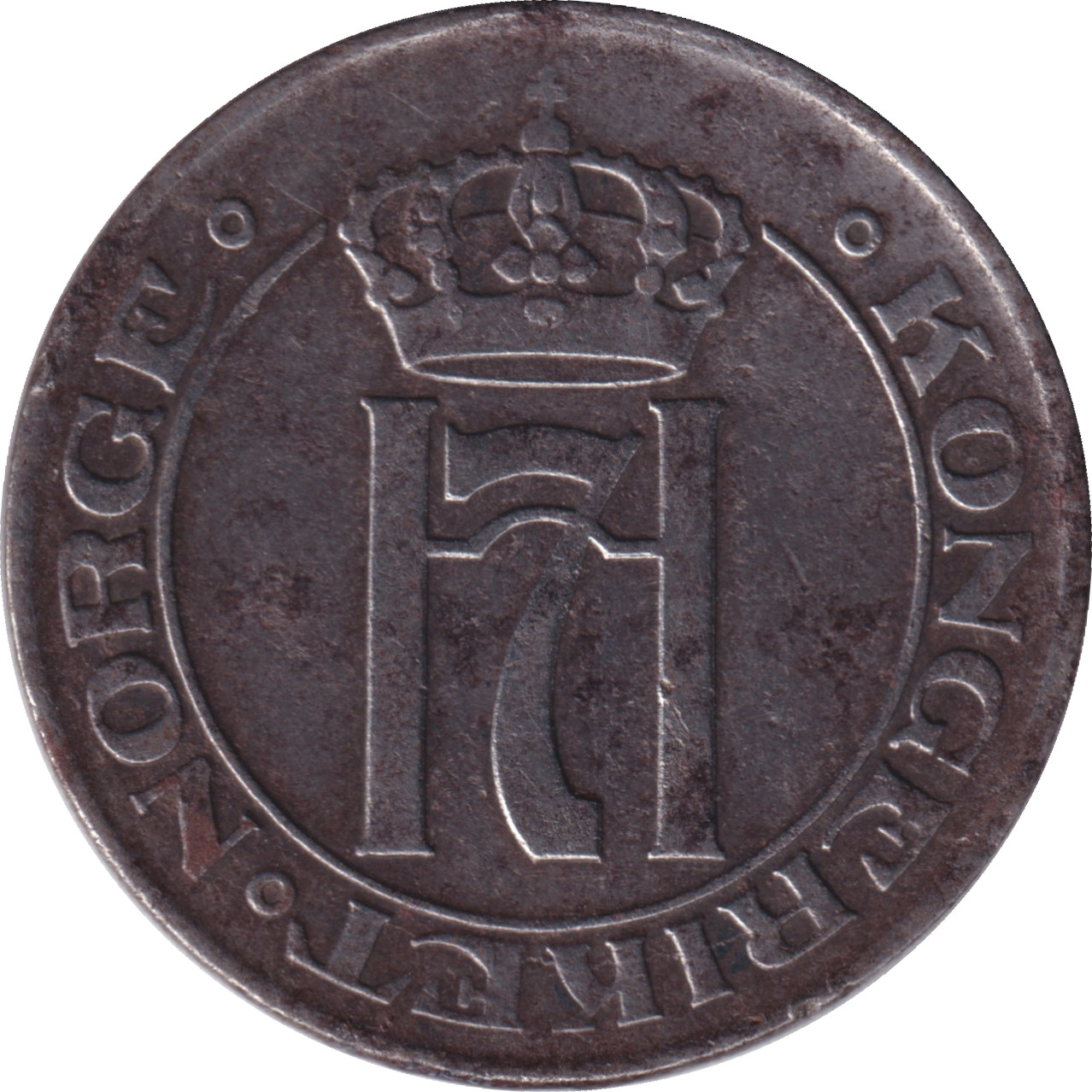 5 ore - Haakon VII - Monogramme - Type 1 - Steel