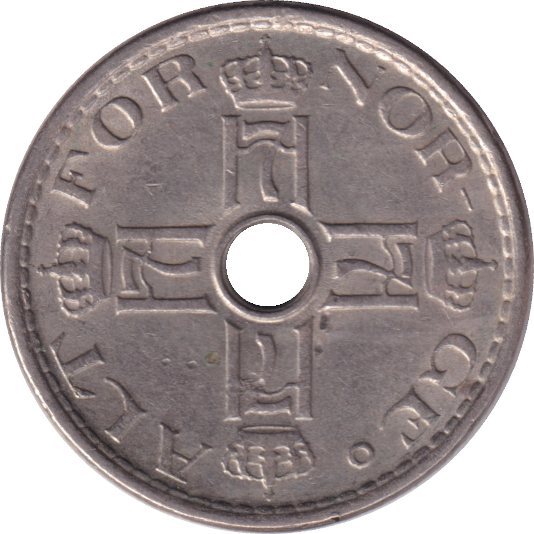 50 ore - Haakon VII - Monogrammes et couronne - Cupronickel