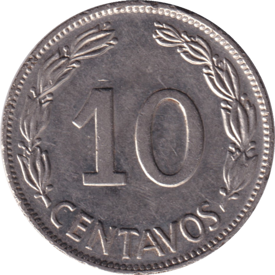 10 centavos - Armoiries - Nickel plate