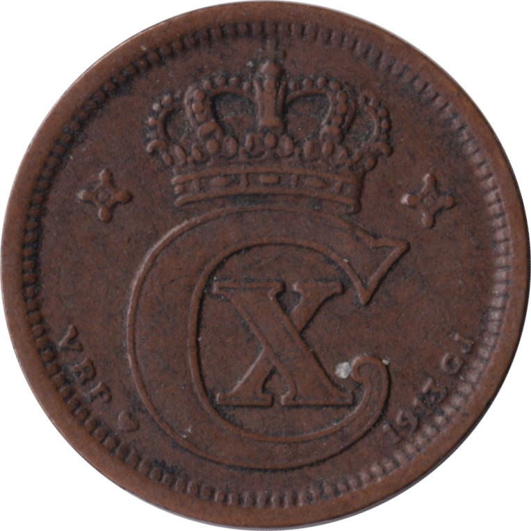 1 ore - Christian X - Monogramme CX - Bronze