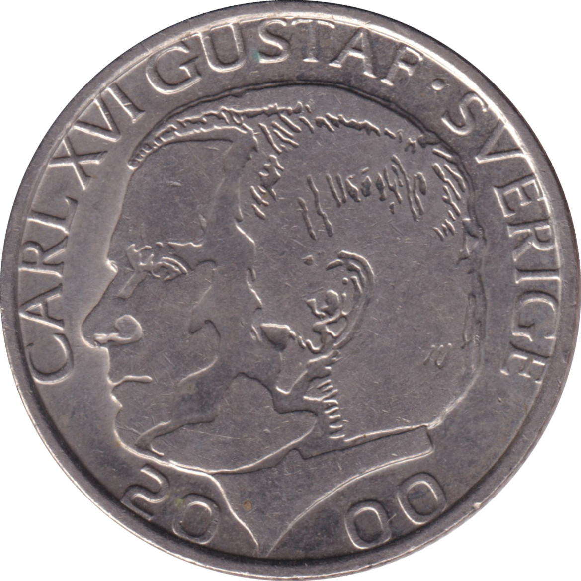 1 krona - Charles XVI - Young head - Cupronickel