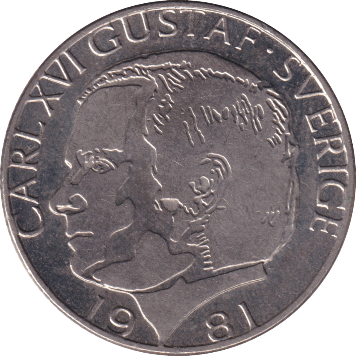 1 krona - Charles XVI - Young head - Cupronickel plate