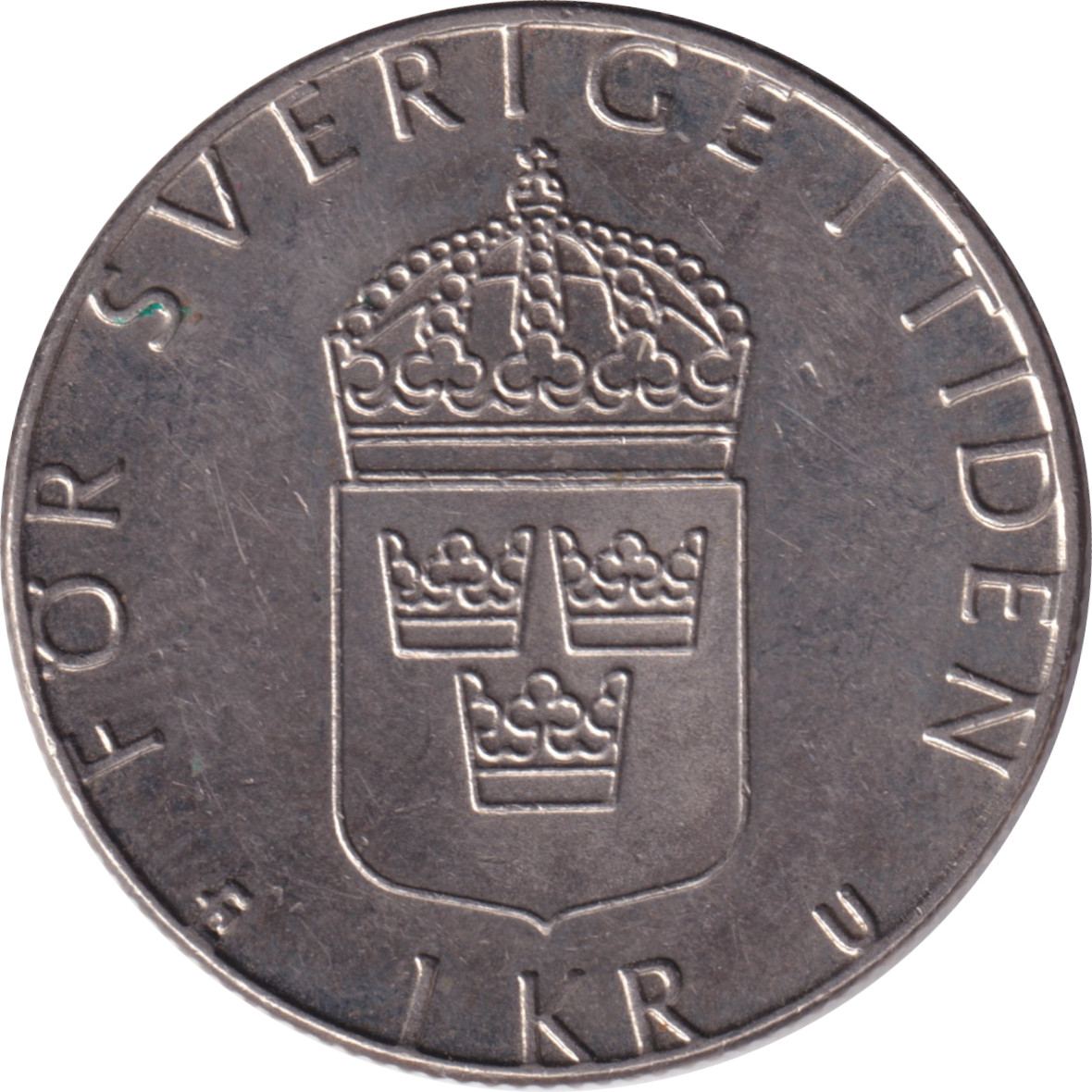 1 krona - Charles XVI - Young head - Cupronickel plate