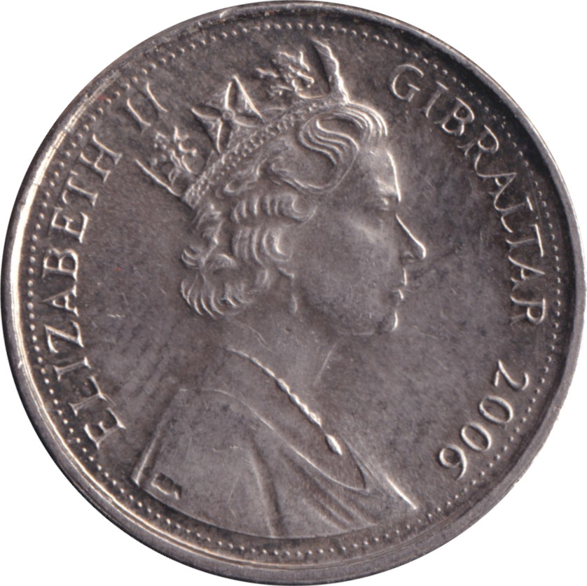 5 pence - Elizabeth II - Grand buste agé