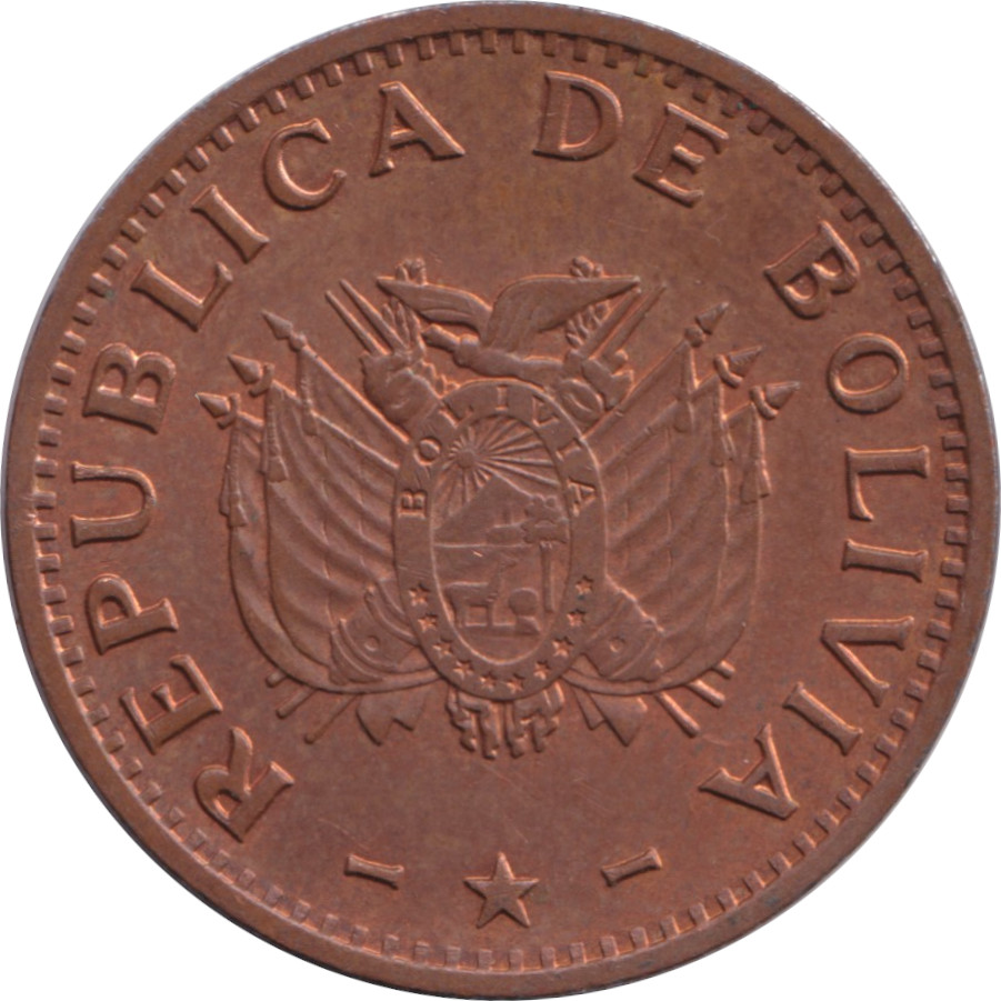 10 centavos - République de Bolivie - Acier cuivré