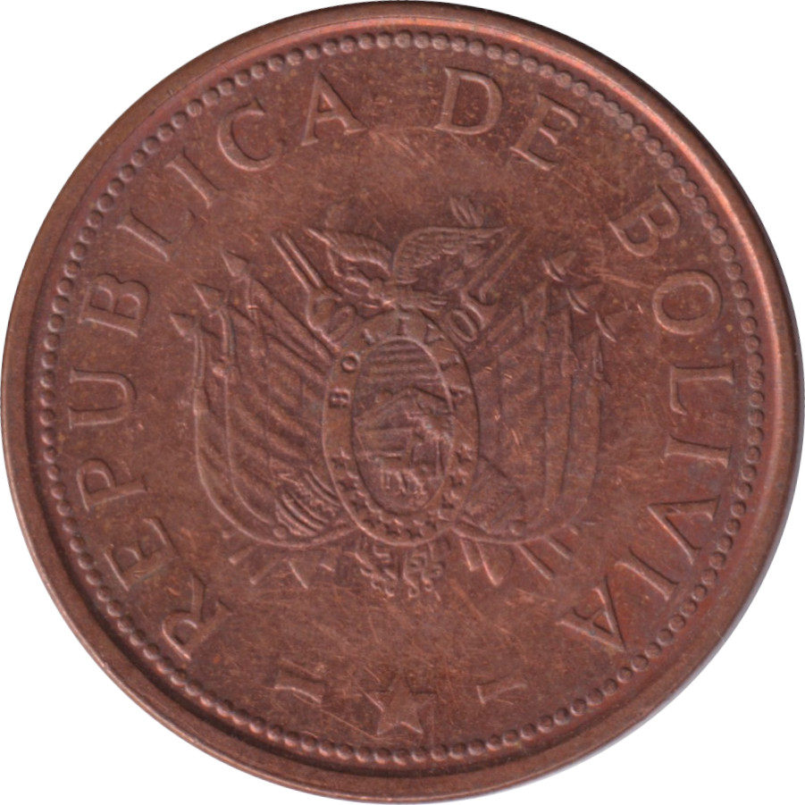 10 centavos - République de Bolivie - Acier cuivré