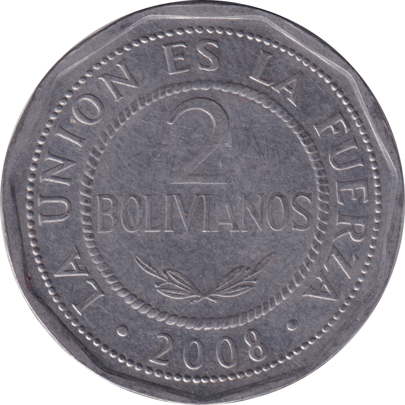 2 bolivianos - République de Bolivie - Largest