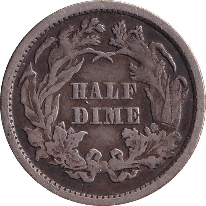 1/2 dime silver - Liberté assise - Légende sur l'avers