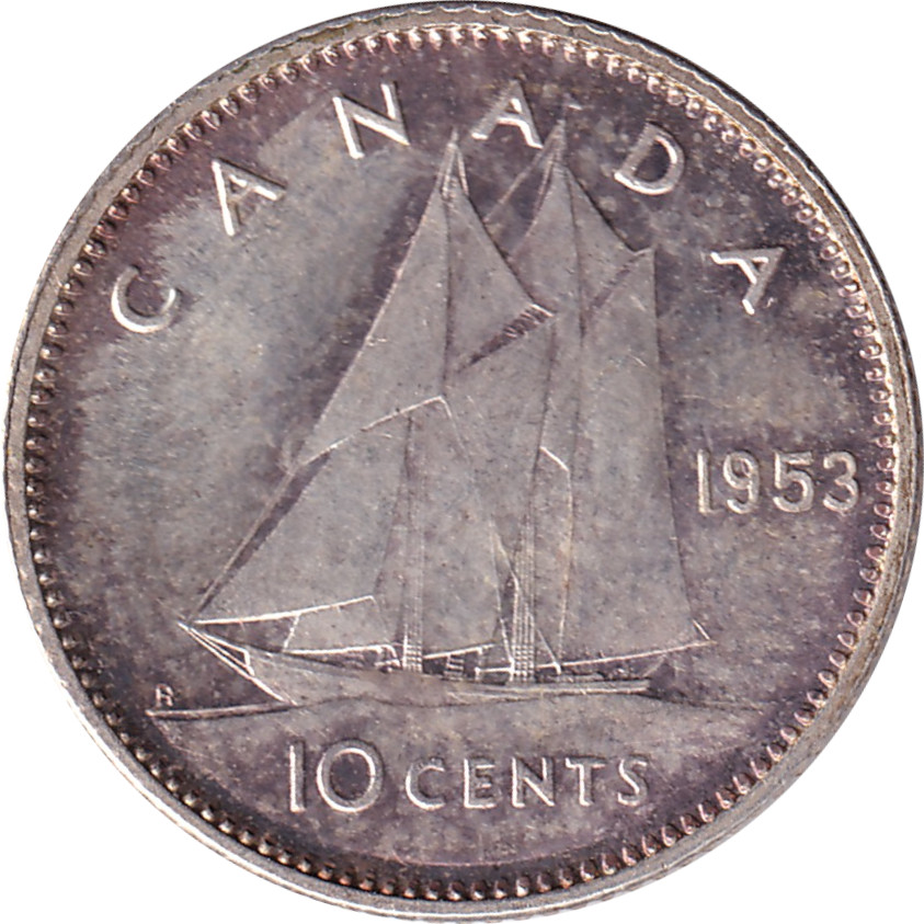 10 cents argent - Elizabeth II - Buste jeune