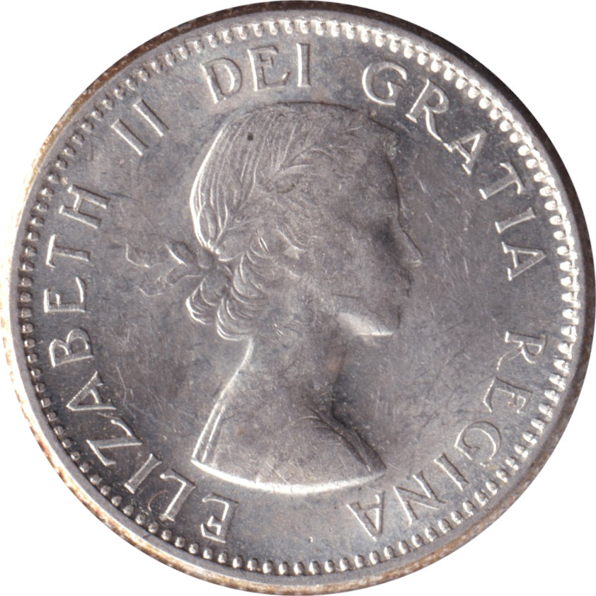 10 cents argent - Elizabeth II - Buste jeune