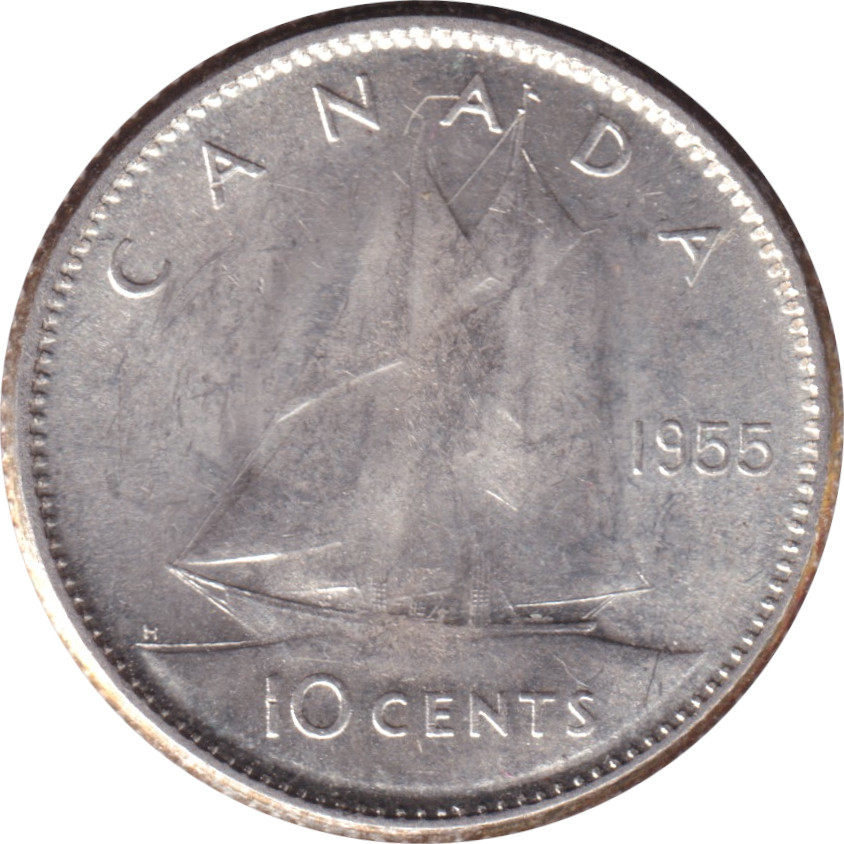 10 cents argent - Elizabeth II - Buste jeune