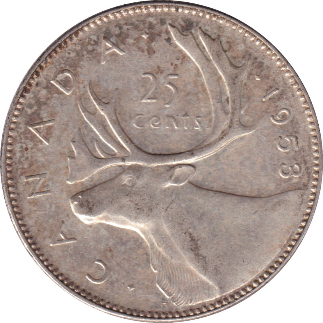 25 cents argent - Elizabeth II - Buste jeune