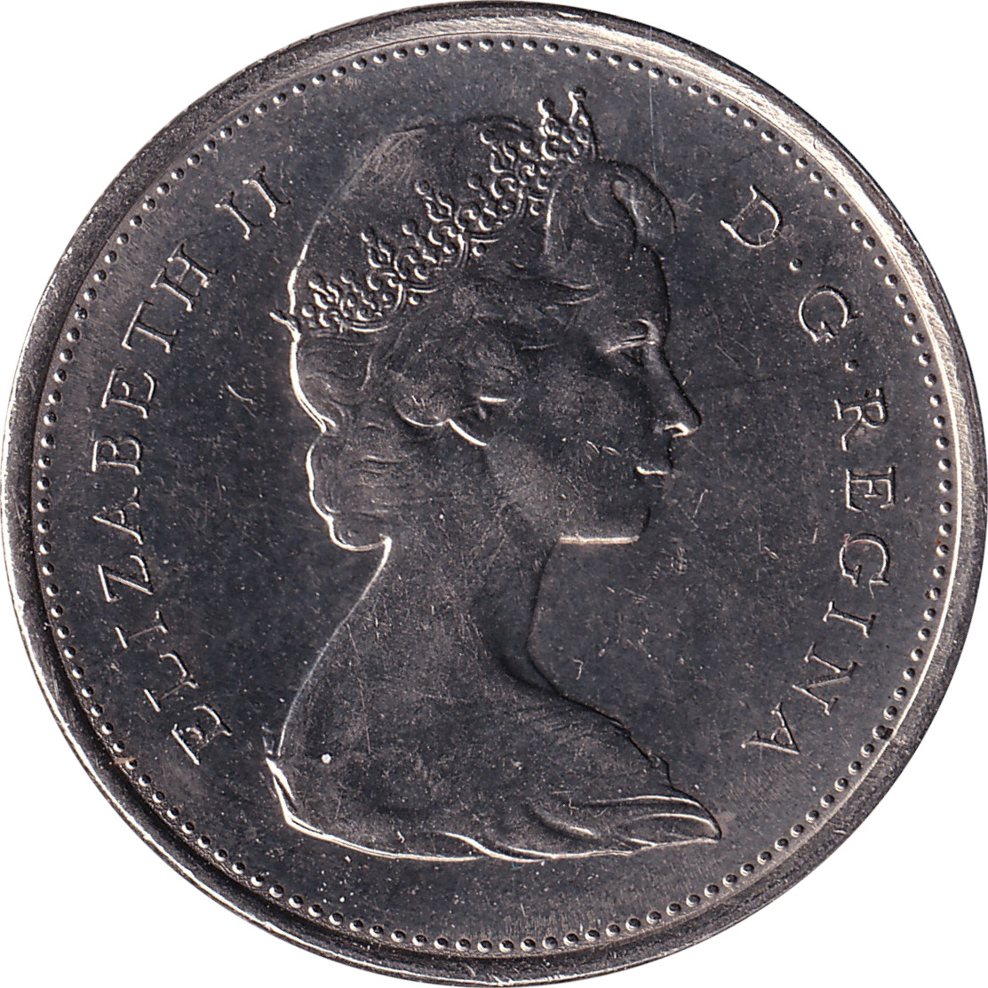 25 cents - Elizabeth II - Buste jeune - Nickel