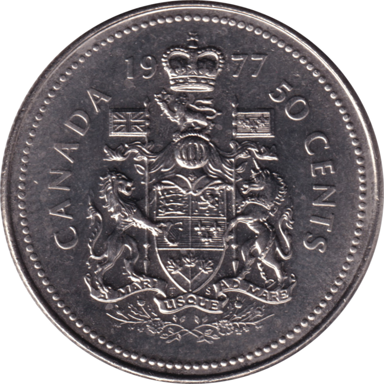 50 cents - Elizabeth II - Buste jeune - Nickel