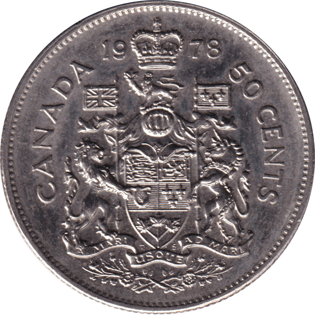 50 cents - Elizabeth II - Buste jeune - Nickel