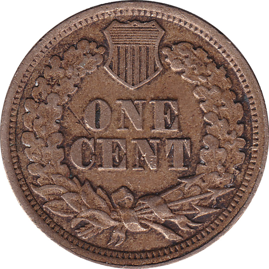 1 cent - Indian Head - Oak Leaves - Brass