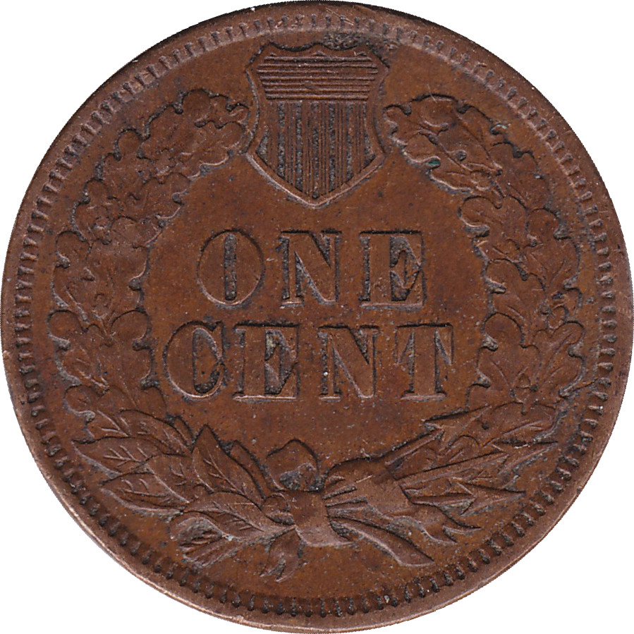 1 cent - Tête d'Indien - Couronne de chêne - Bronze