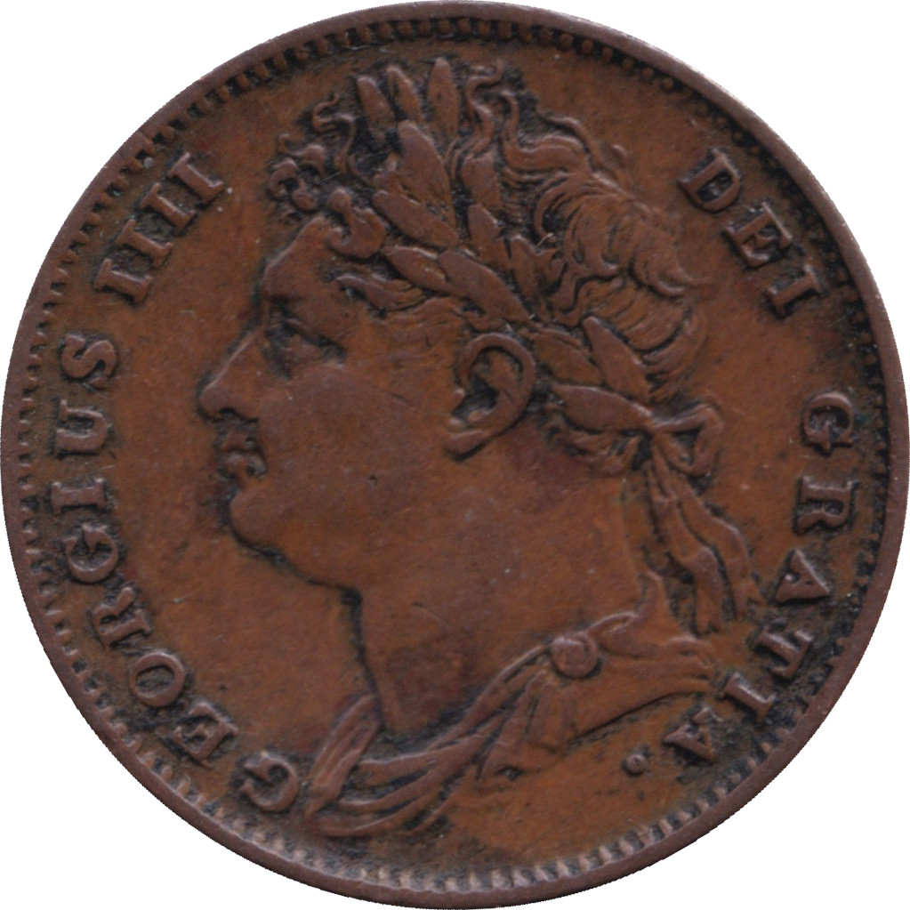 1 farthing - Georges IV - Tête laurée