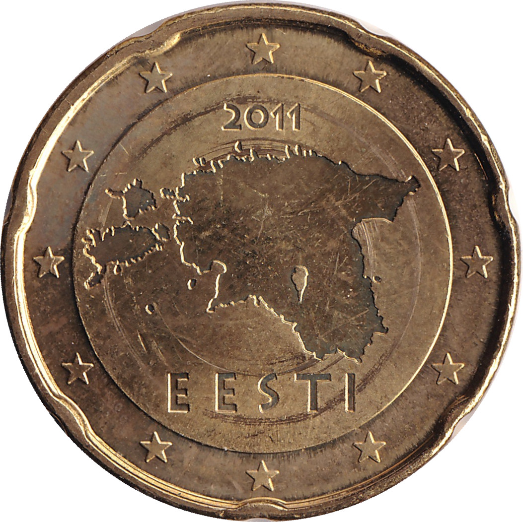 20 eurocents - Carte de l'Estonie