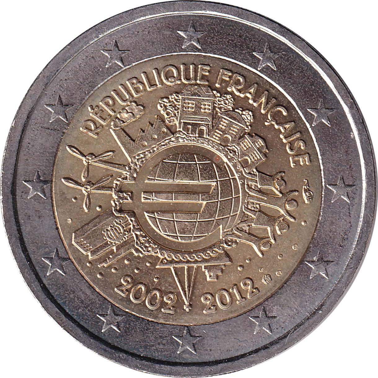 2 euro - Mise en circulation de l'Euro - 10 years