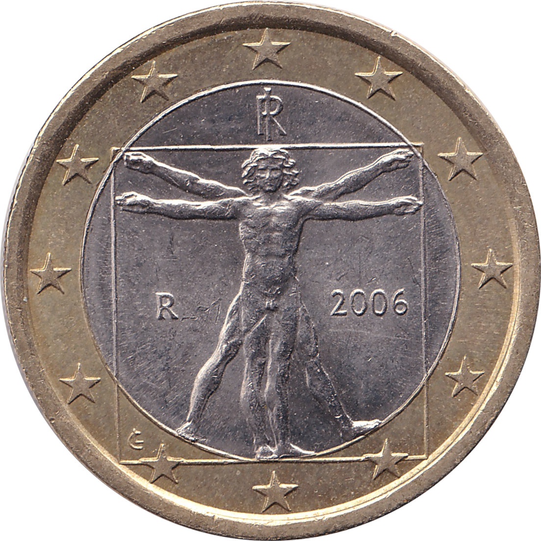 1 euro - Homme de Vitruve