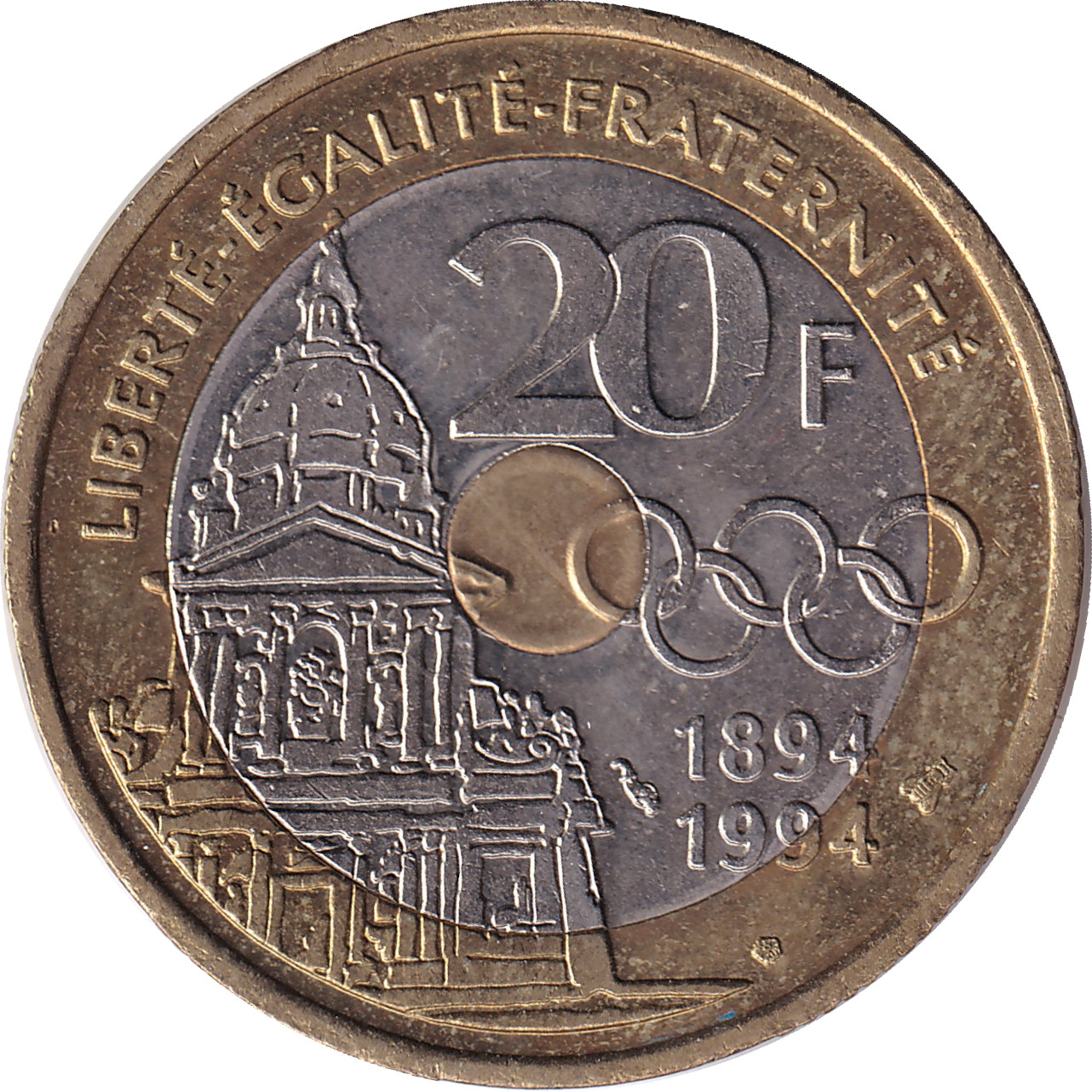 20 francs - Pierre De Coubertin