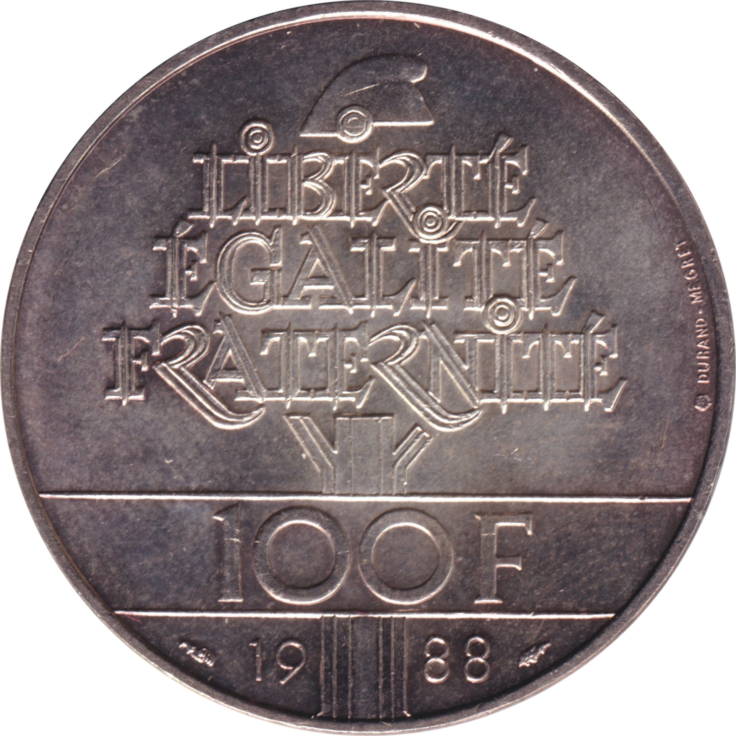 100 francs argent - Fraternité