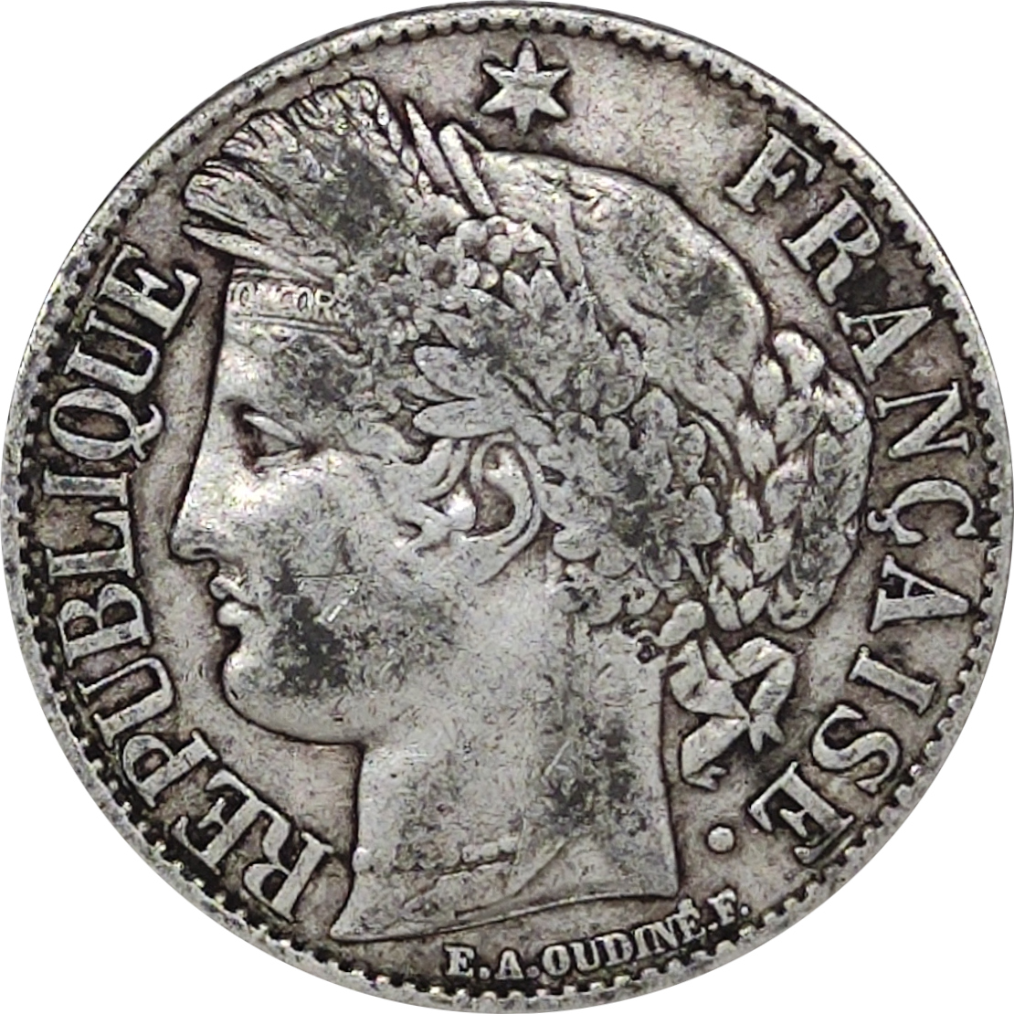 1 franc silver - Cérès - Troisième République