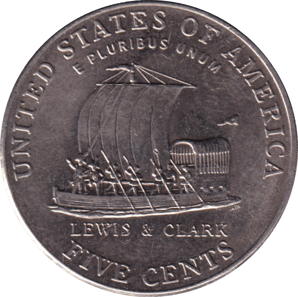 5 cents - Jefferson - Bateau