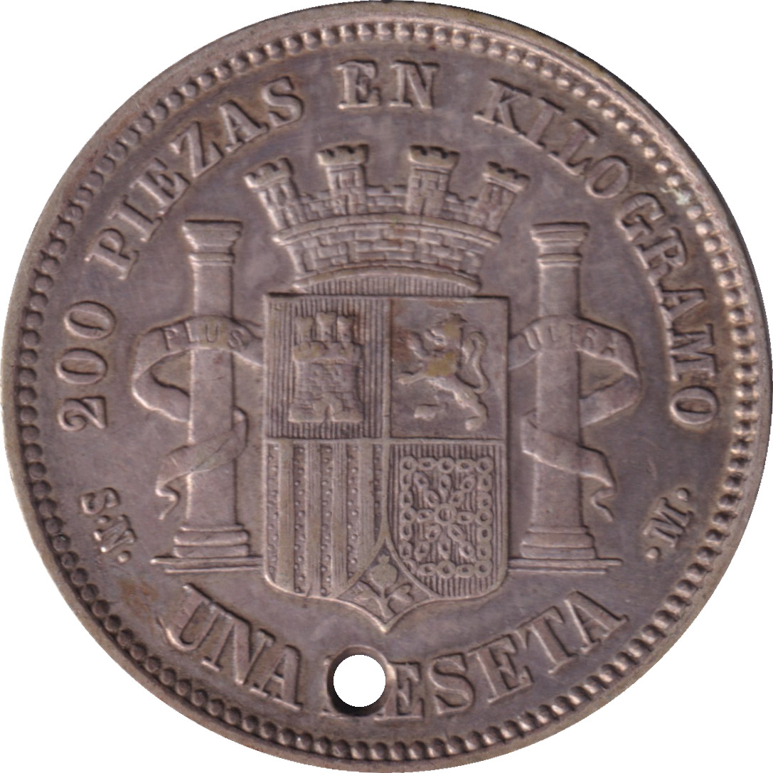 1 peseta silver - Figure assise - ESPAÑA