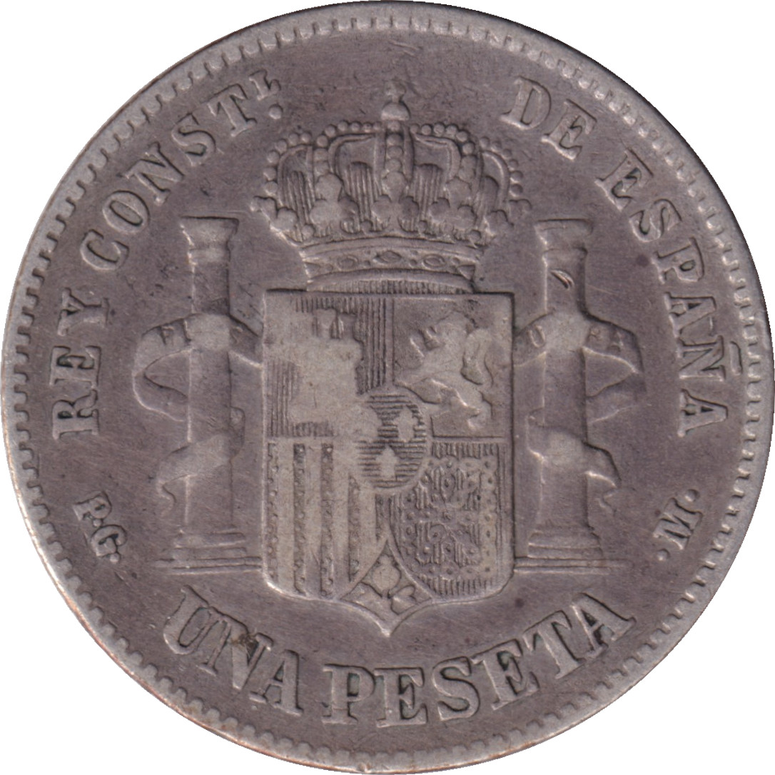 1 peseta silver - Alphonse XIII - Buste juvénile