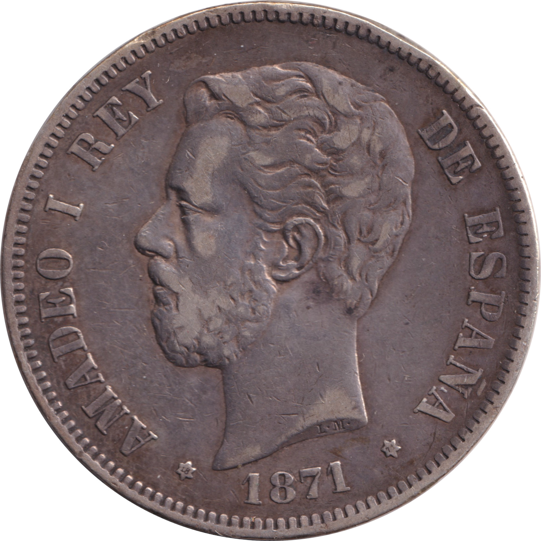 5 pesetas silver - Amédée I