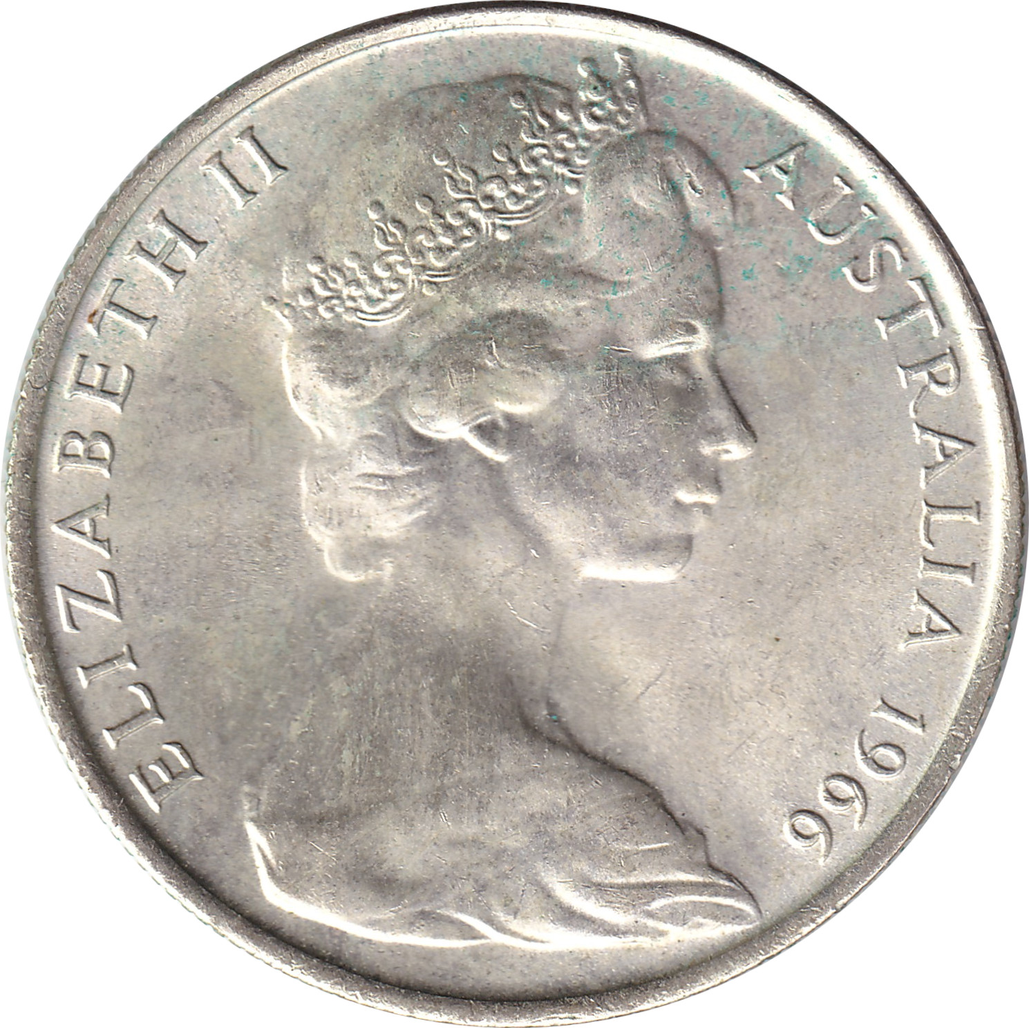 50 cents silver - Elizabeth II - Buste mature - Ronde