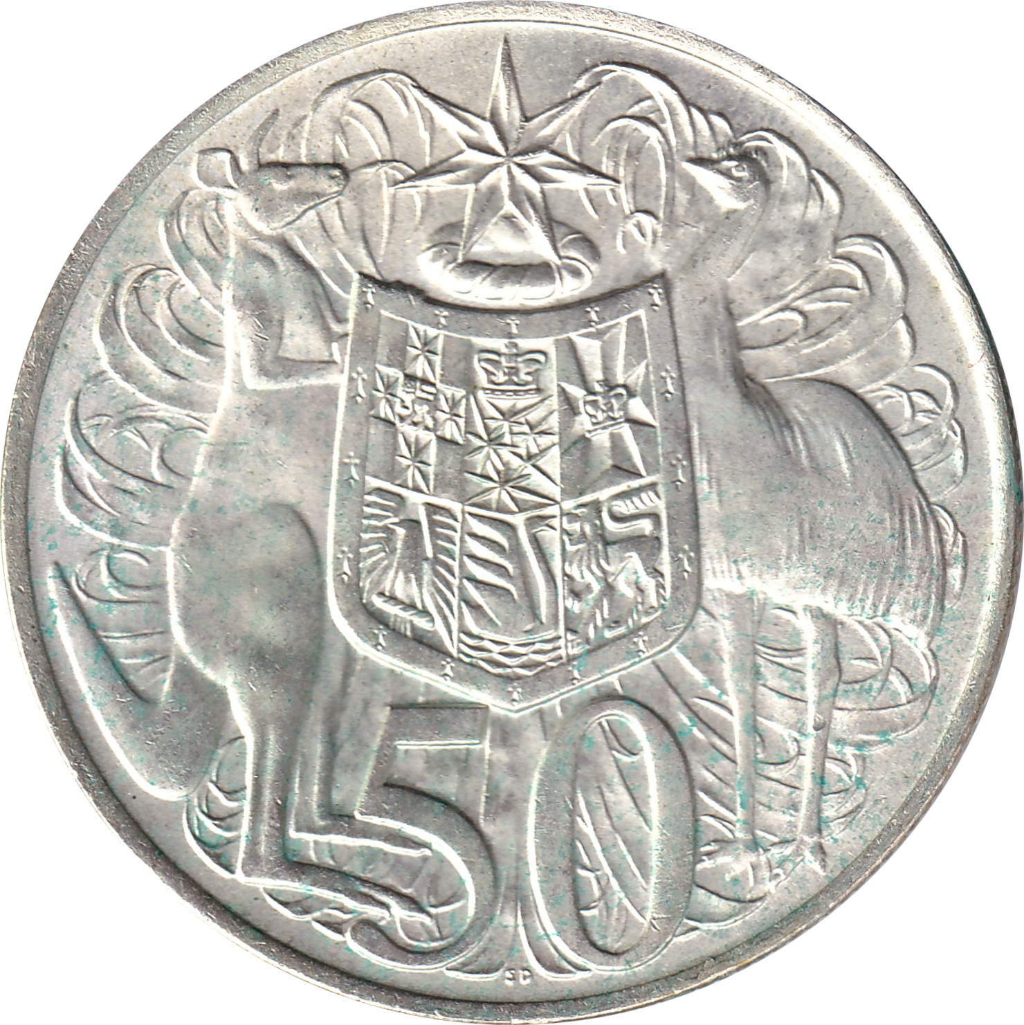 50 cents silver - Elizabeth II - Buste mature - Ronde