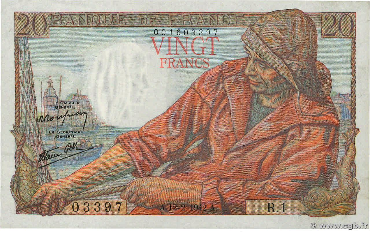 20 francs - Pêcheur