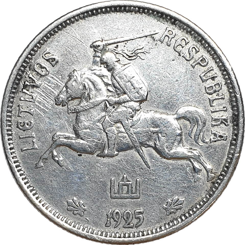 5 litai silver - Chevalier - Type 1