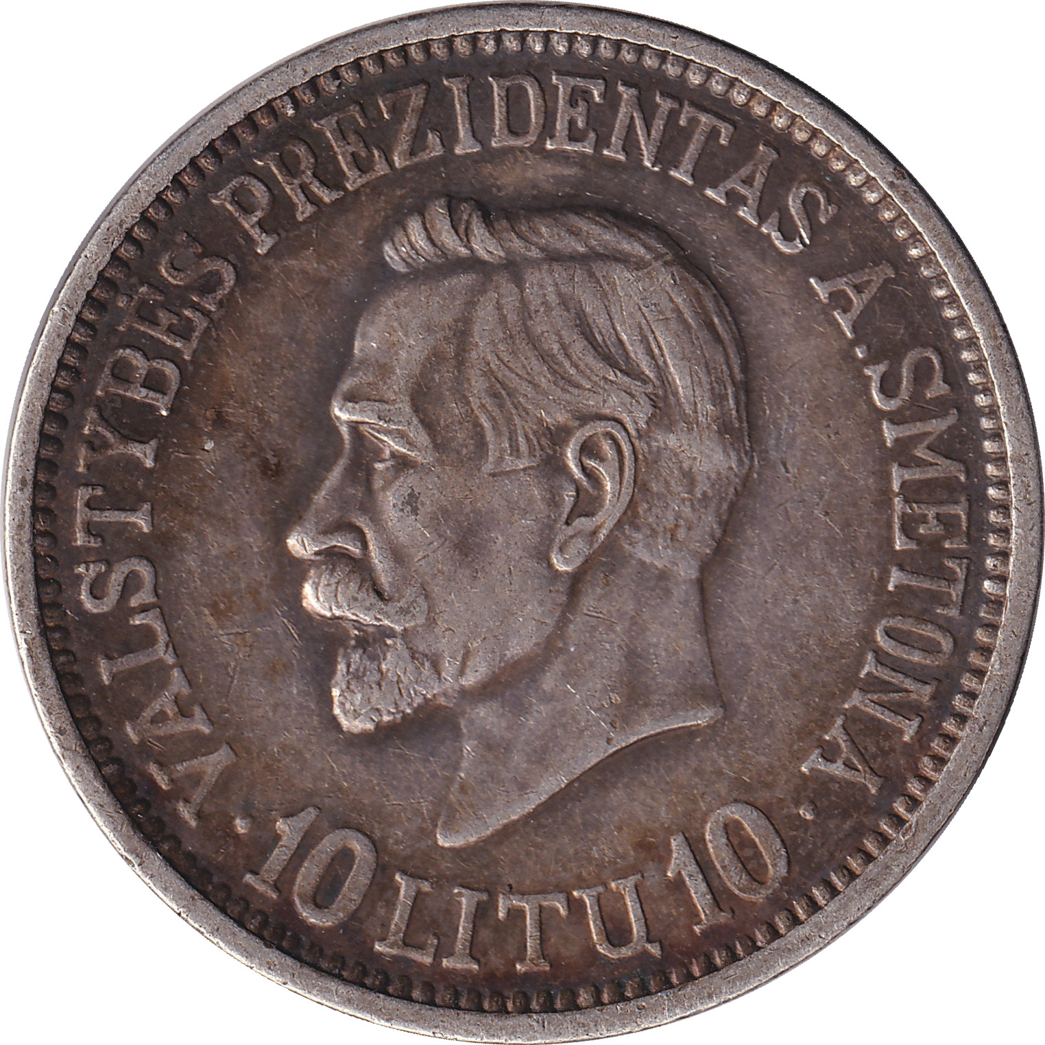 10 litai silver - Président Valstybes