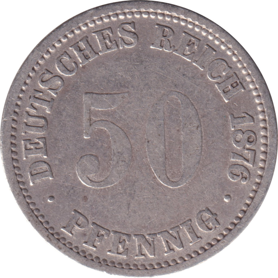 50 pfennig argent - Guillaume I - Revers simple