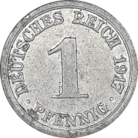 1 pfennig - Guillaume II - Aigle étroit