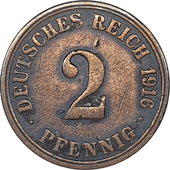 2 pfennig - Guillaume II