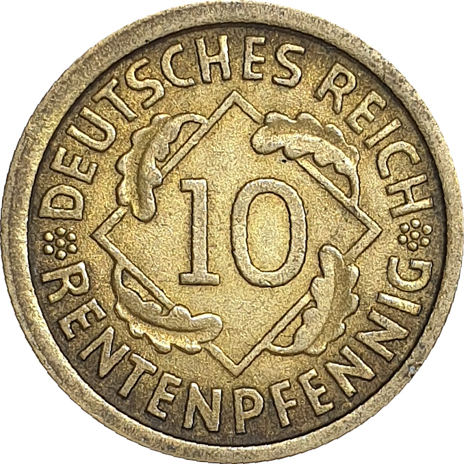 10 pfennig - Épis de blé - Renten