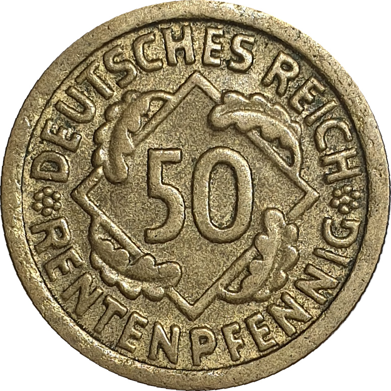 50 pfennig - Épis de blé - Renten